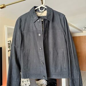 Stylish Gray Leather Jacket